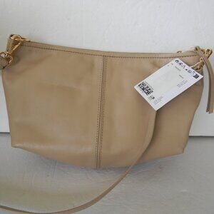 NWT & OTHER STORIES ANTHROPOLOGIE TAN/NUDE SMOOTH LEATHER SHOULDER BAG NEUTRAL